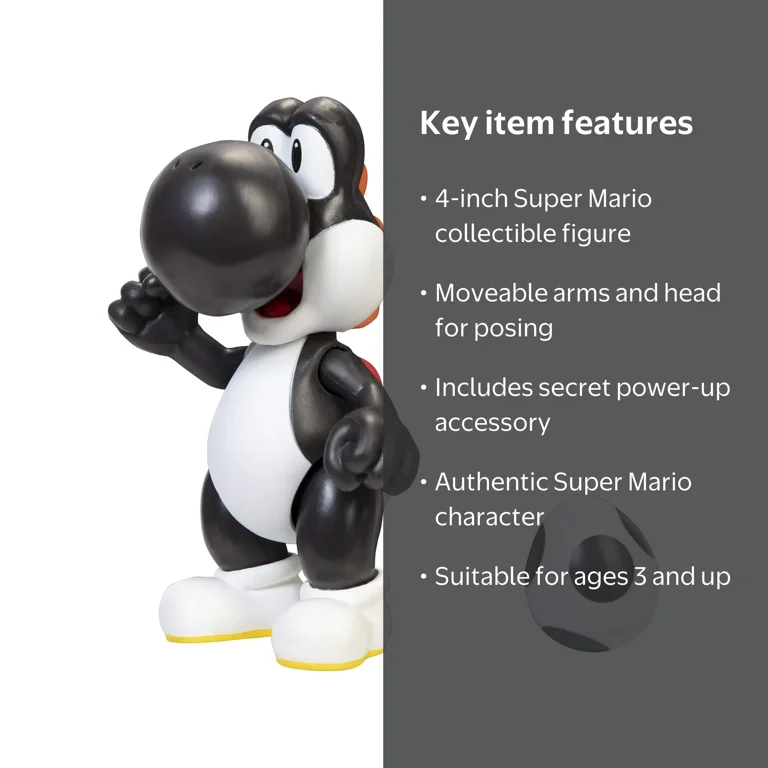 NINTD 4IN FIG BLACK YOSHI - Walmart.com