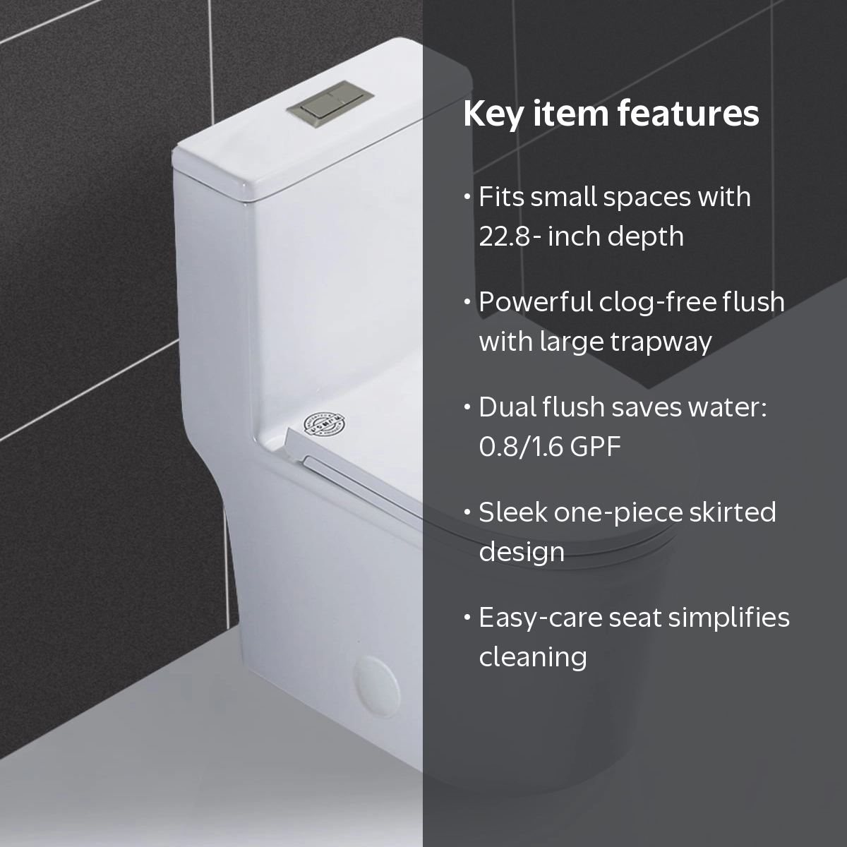 WinZo WZ5079, Compact One Piece Toilet, 12