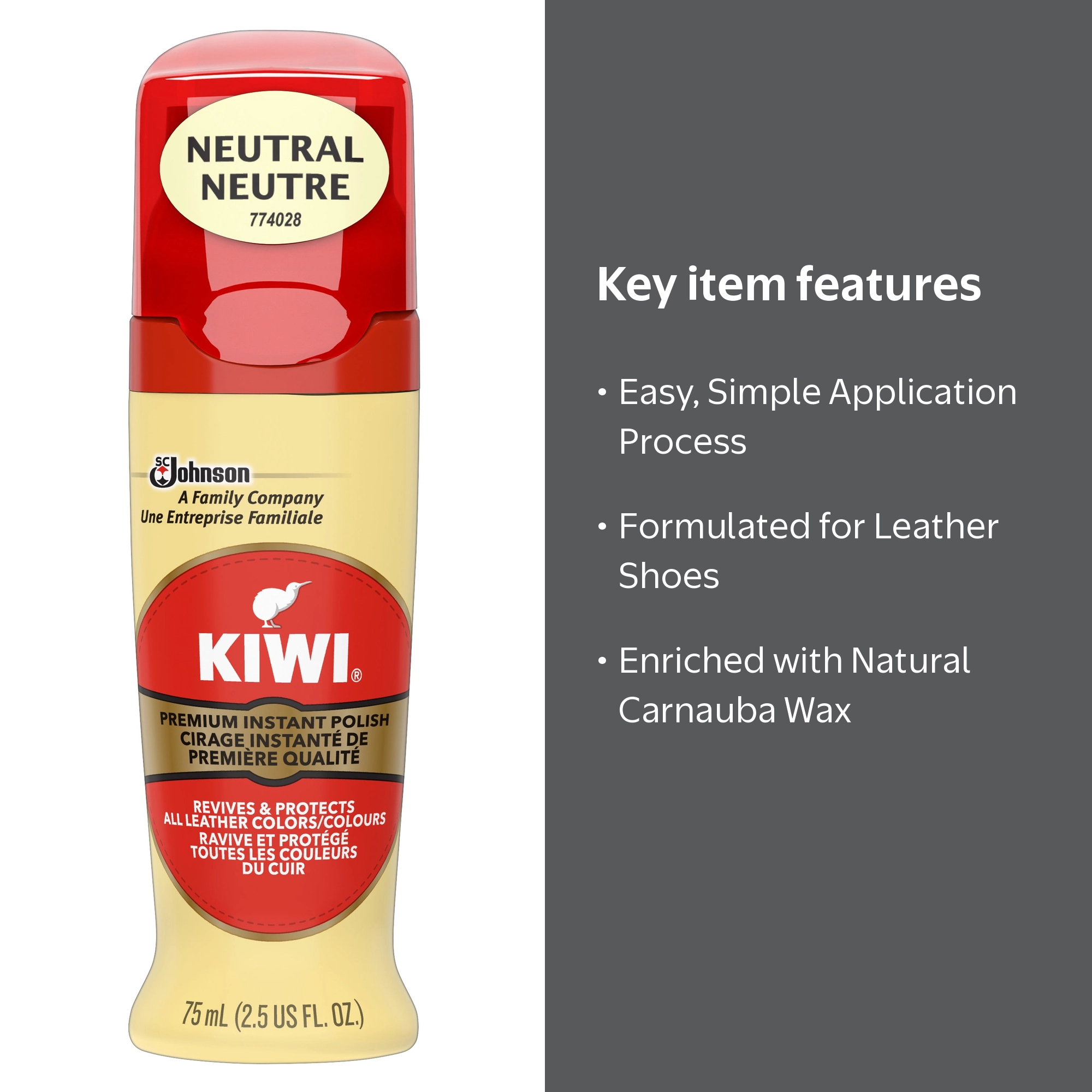 KIWI, Color Shine Liquid Polish, 2.5 fl oz, Neutral Clear