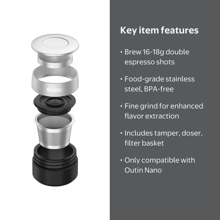OutIn Nano Portable Espresso Machine Basket Plus Accessory Kit