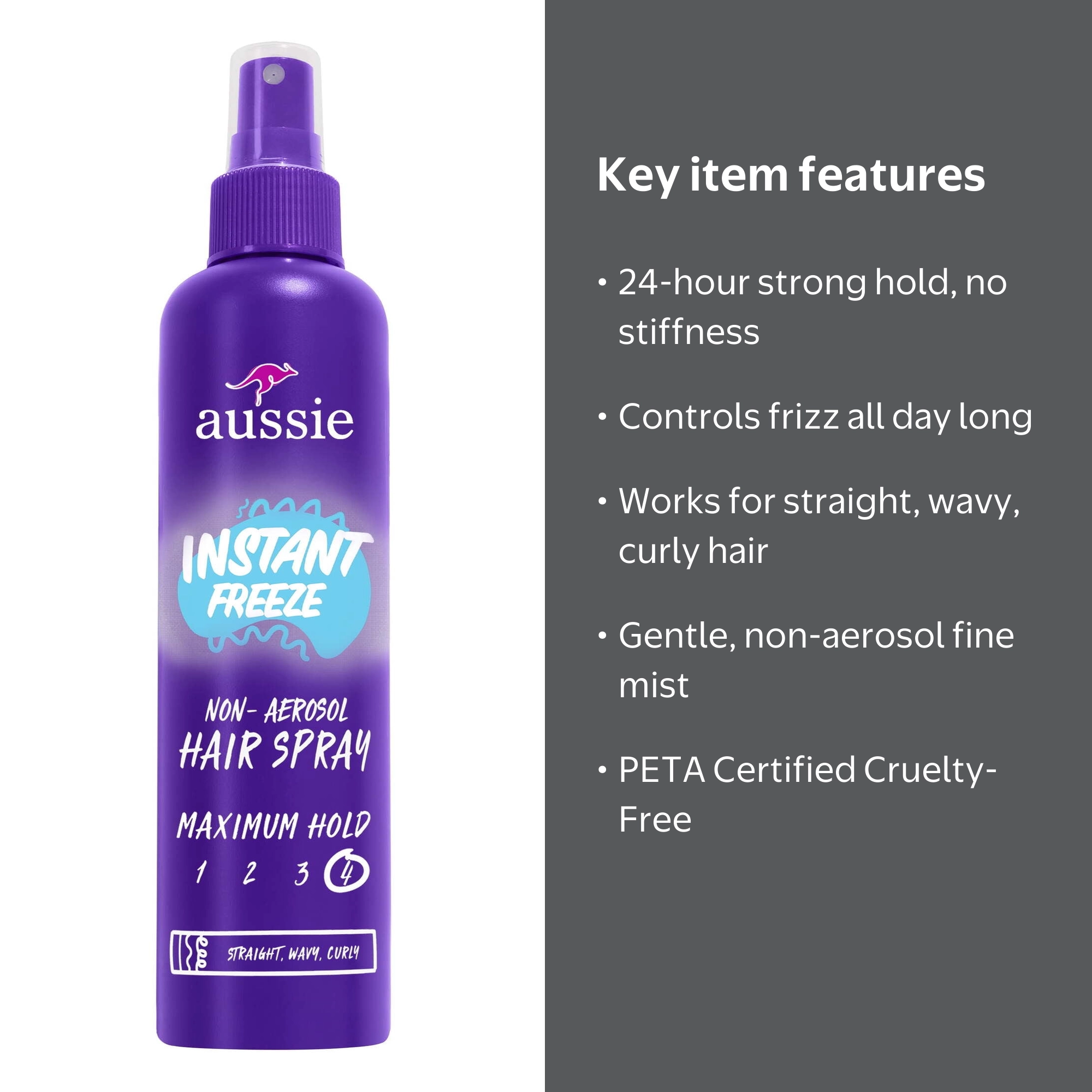 Aussie, Instant Freeze Non-Aerosol Hair Spray, 8.5 fl oz - Walmart.com
