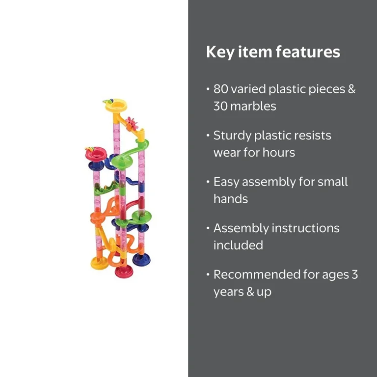 Toysmith 4645 80-Piece Marble Run - Walmart.com