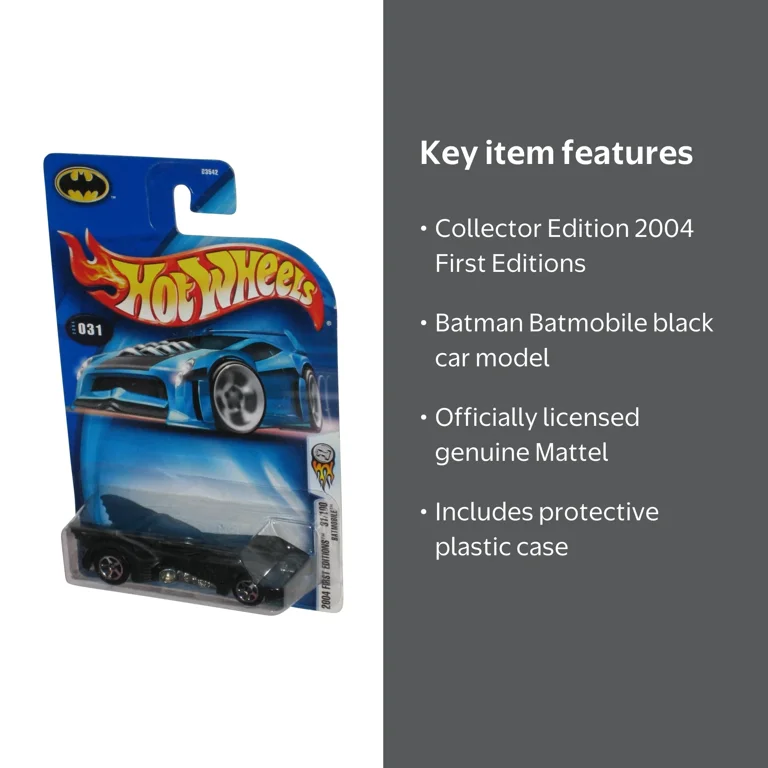 DC Comics Hot Wheels 2004 First Editions Batman Batmobile Black