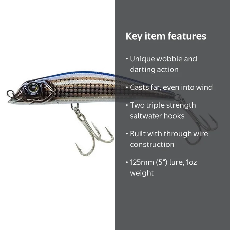 Yo-Zuri Mag Darter Floating Surf Plugs Fishing Lure, Ghost Black