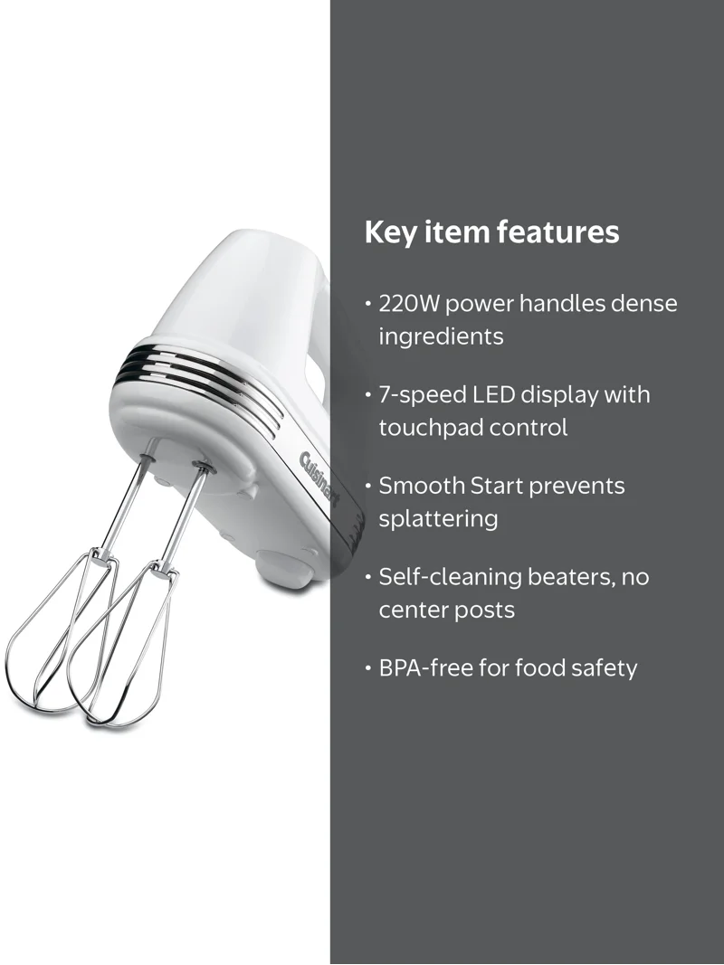 Cuisinart, Hand Mixer, 7-Speed Power Advantage, White - Walmart.com