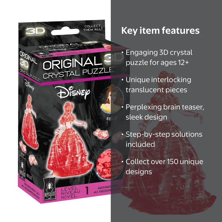 Original 3D Crystal Puzzles Disney Belle 3D Crystal Puzzle, Ages