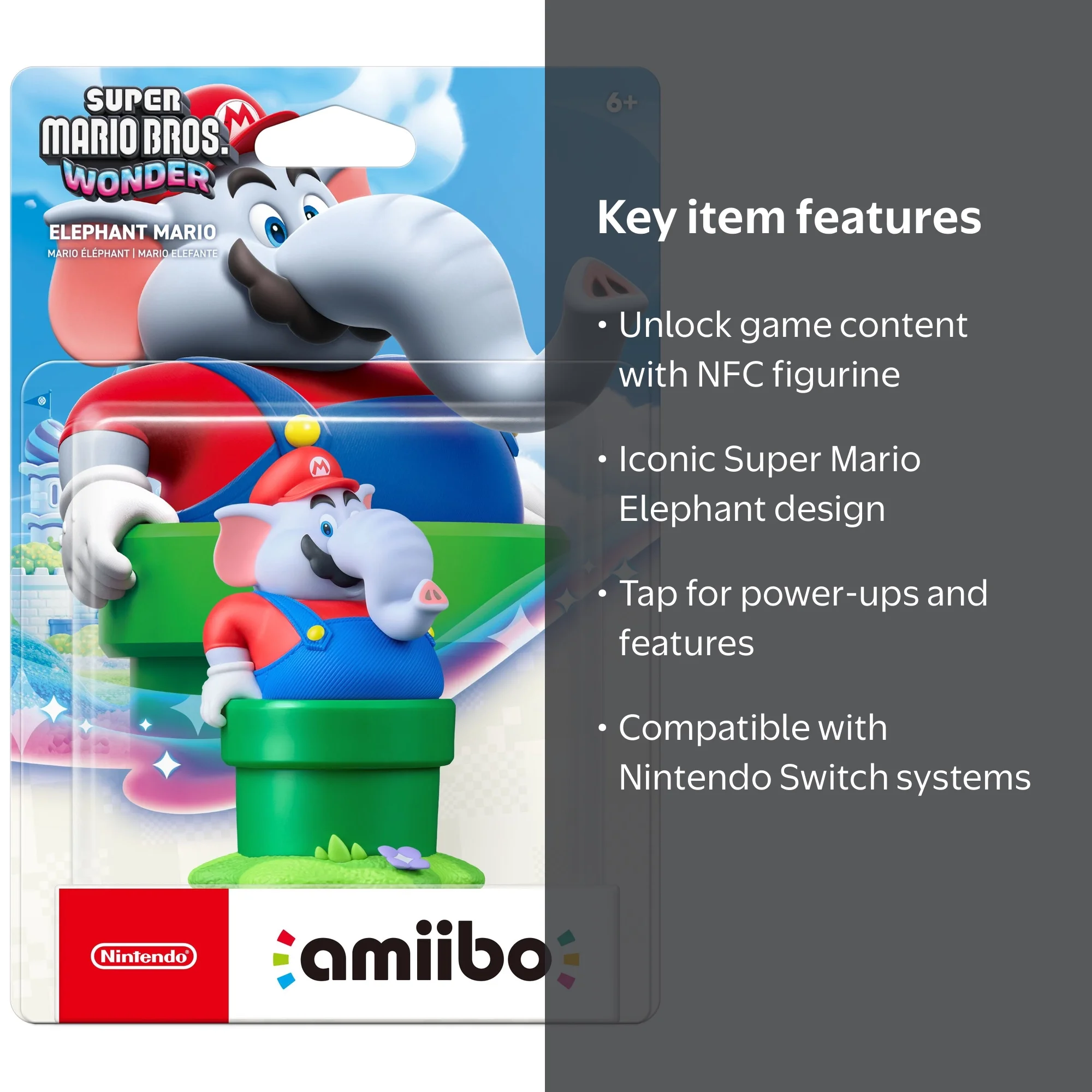Nintendo, amiibo‚Ñ¢, Elephant Mario, Super Mario Bros.‚Ñ¢ Wonder