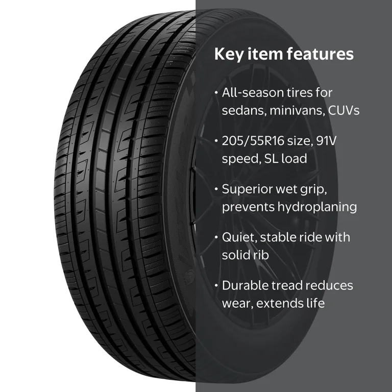 Lexani LXTR-203 All Season 205/55R16 91V Passenger Tire, Size