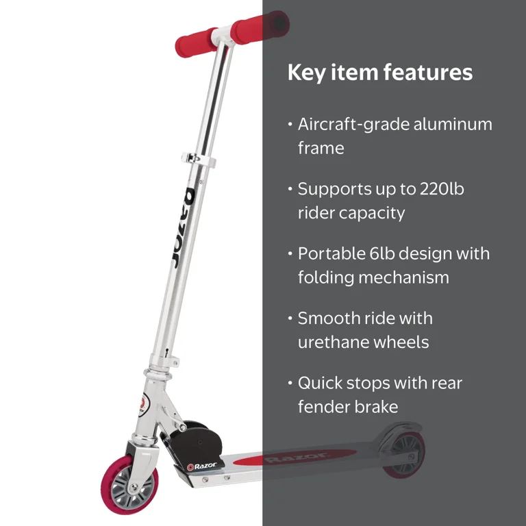 Razor Kick Scooter with Aluminum Lightweights, Folding Mechanism