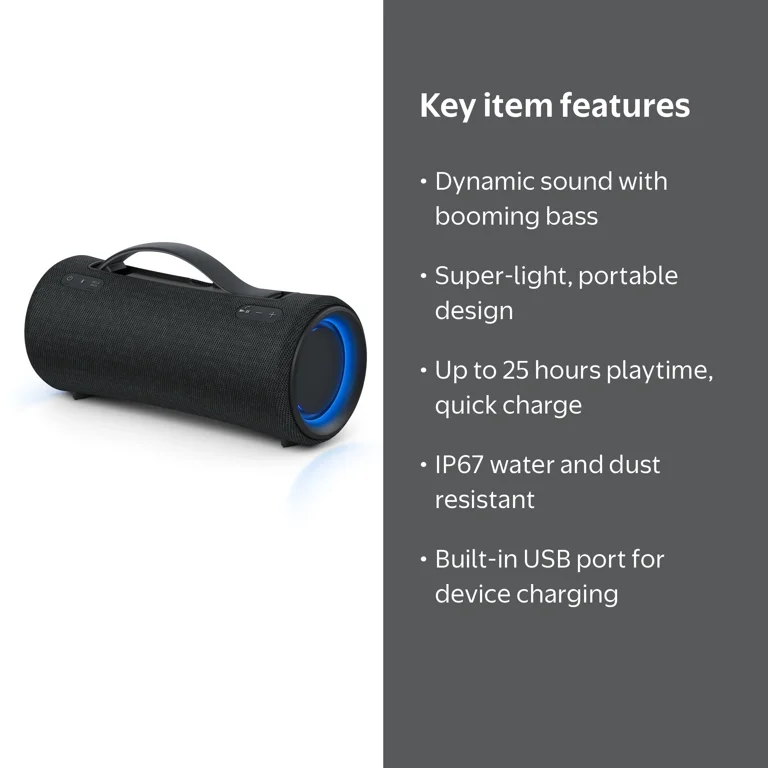 Sony SRS-XG300 Wireless Portable BLUETOOTH Party Speaker, IP67