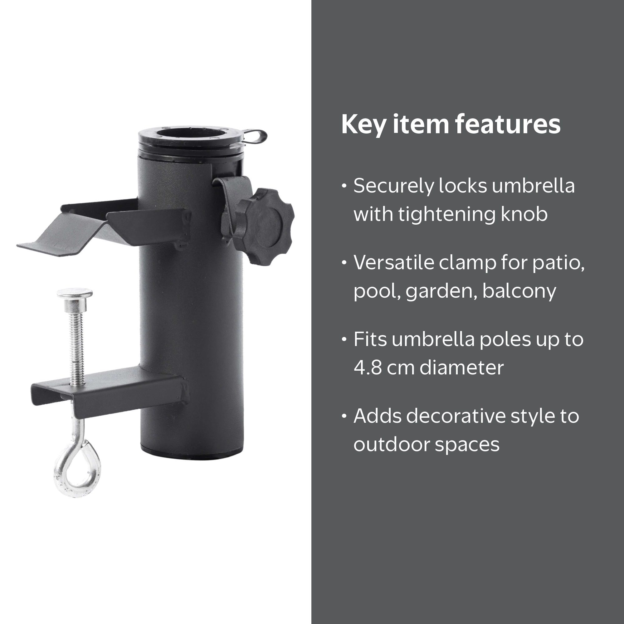 clamp for patio umbrella Yescom Pool 1 1/2