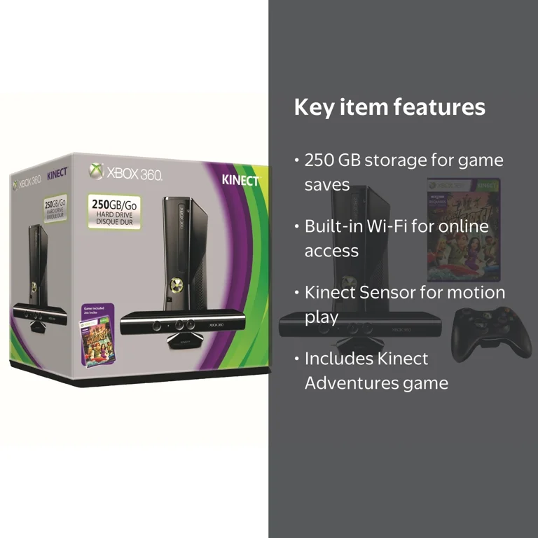 Pre-Owned Microsoft Xbox 360 S 250GB System Kinect Bundle