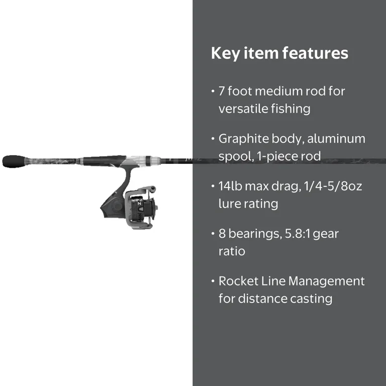 Abu Garcia Max Z 7' Lightweight Fishing Rod and Reel Spinning