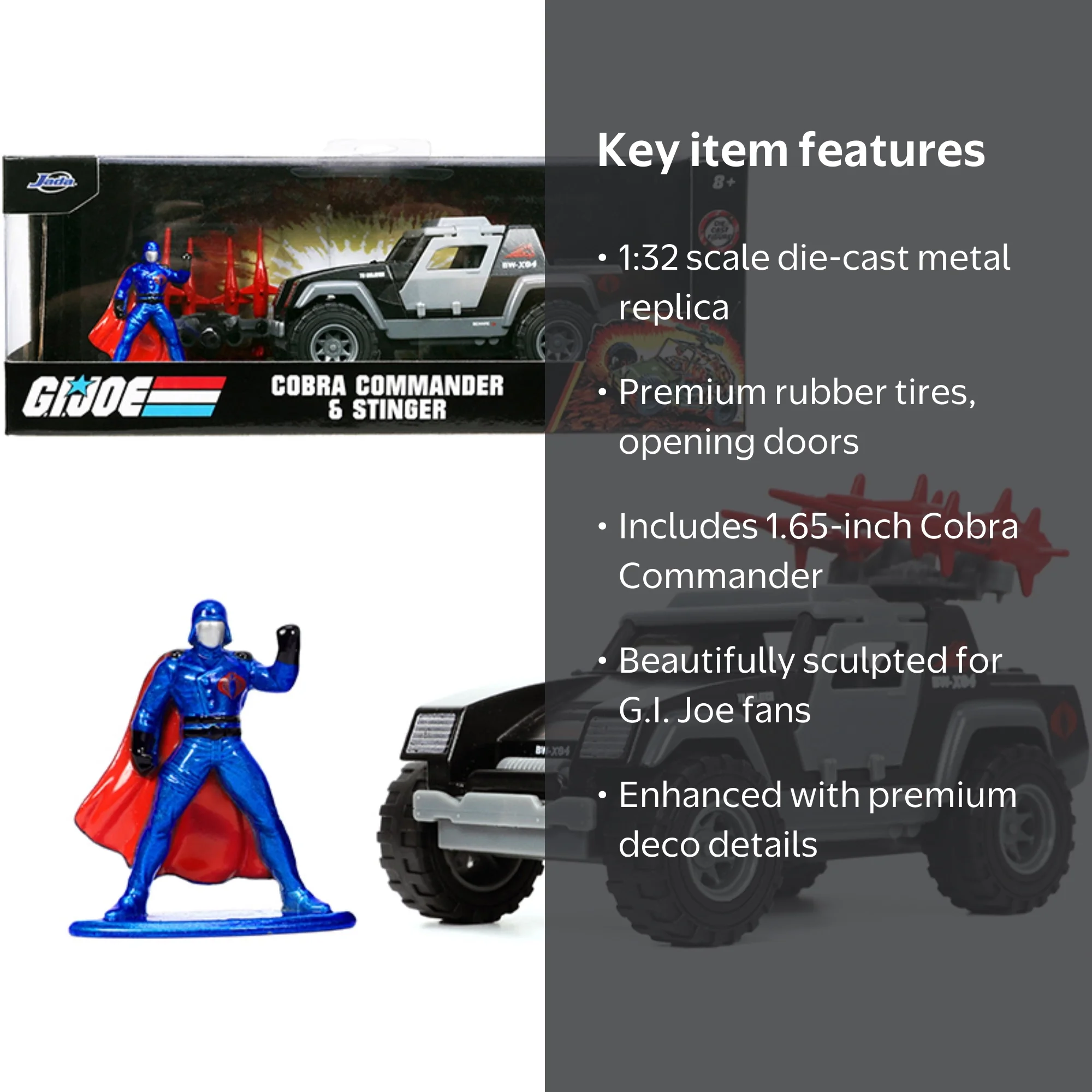GI Joe 1:32 Cobra Commander Stinger Diecast Car & Figure - Walmart.com