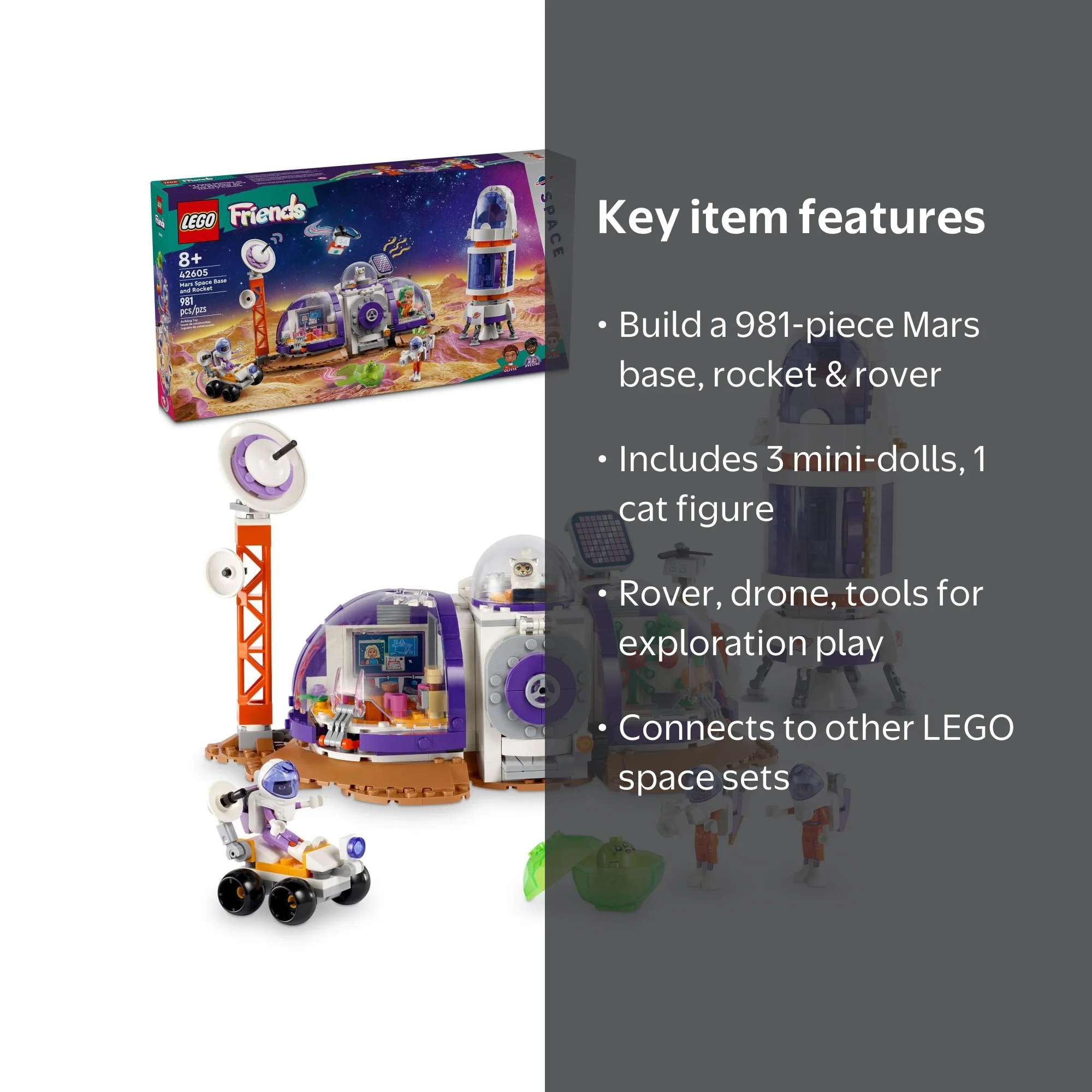 LEGO Friends Mars Space Base and Rocket Set, Science Toy for