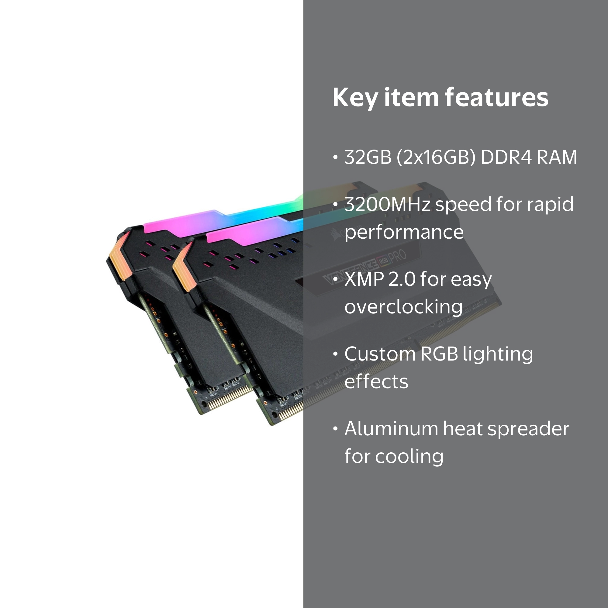 CORSAIR Vengeance RGB Pro 32GB (2 x 16GB) DDR4 3200 (PC4 25600