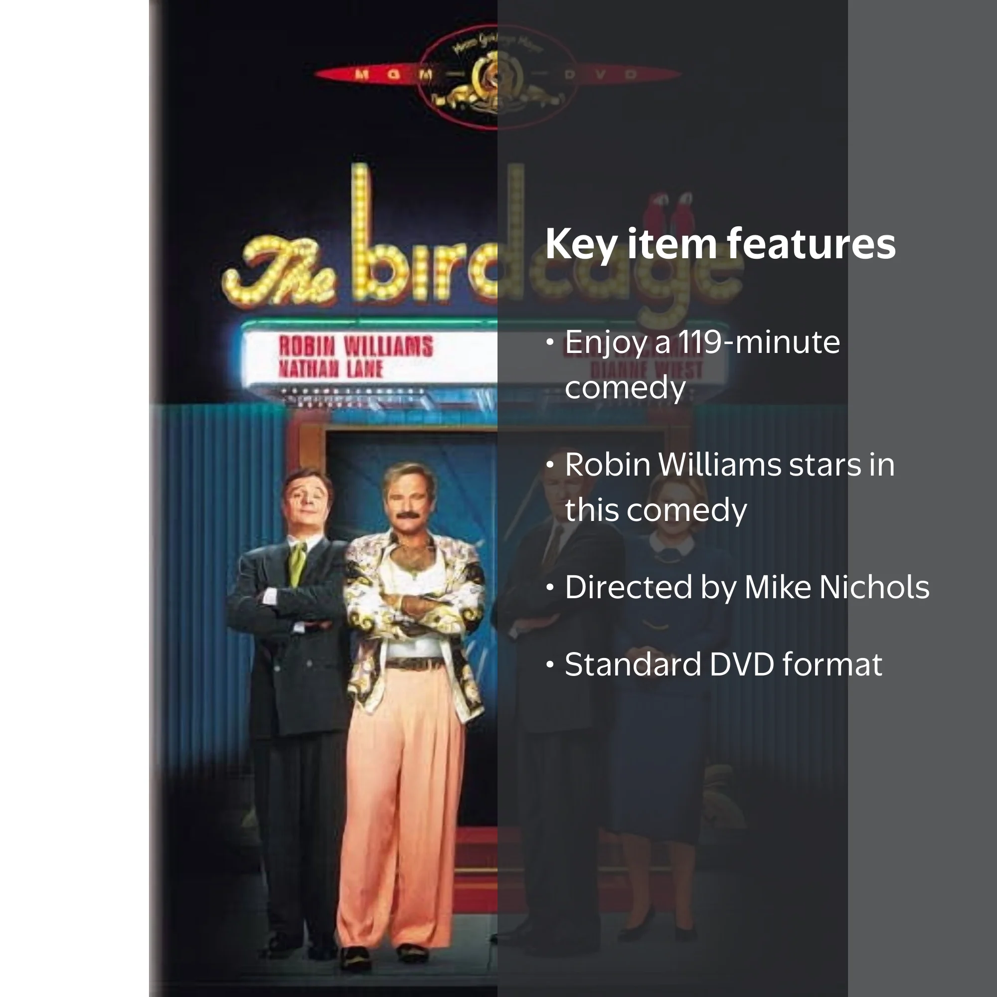 MGM Comedy Movie: The Birdcage (DVD) by Mike Nichols starring