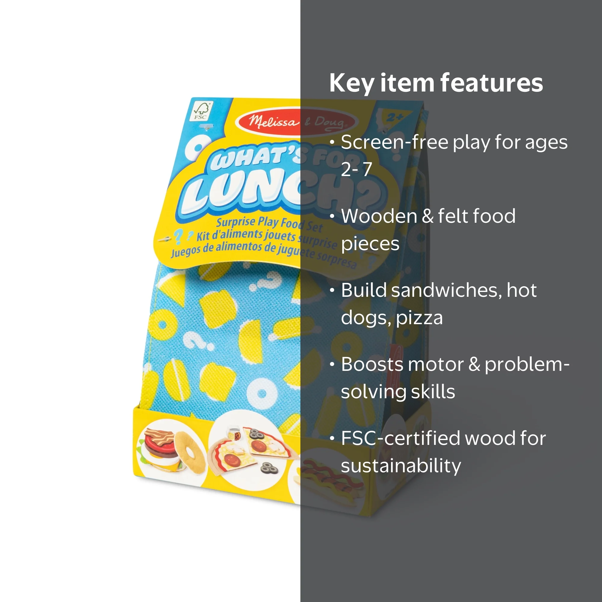 Melissa & Doug What's for Lunch? Surprise Meal Playfood Set for
