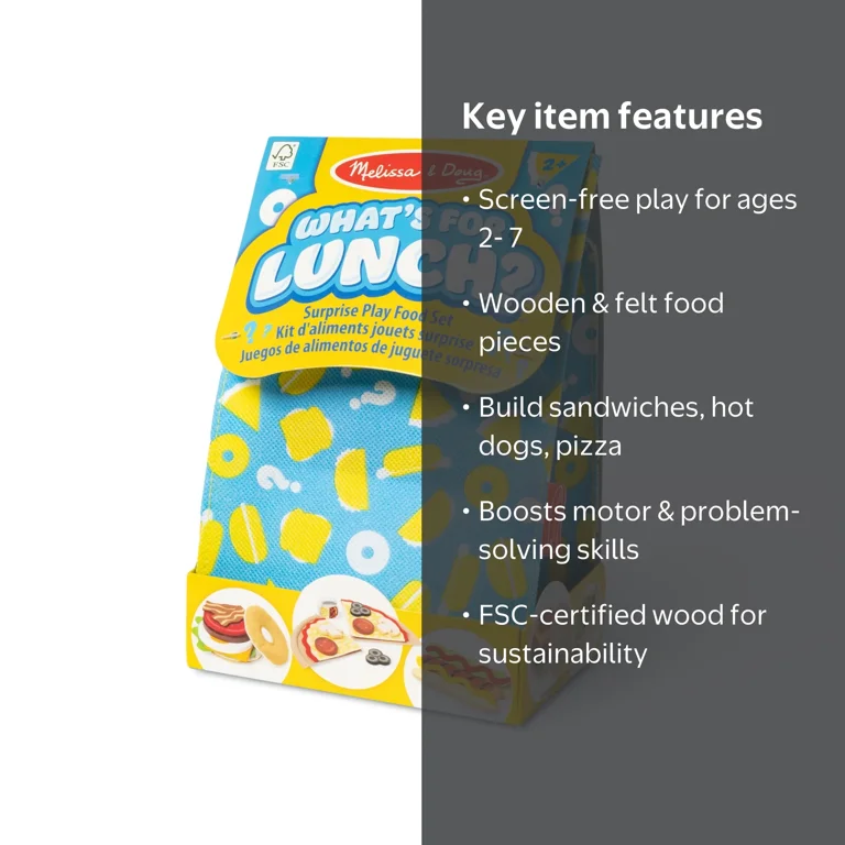 Melissa & Doug What's for Lunch? Surprise Meal Playfood Set for