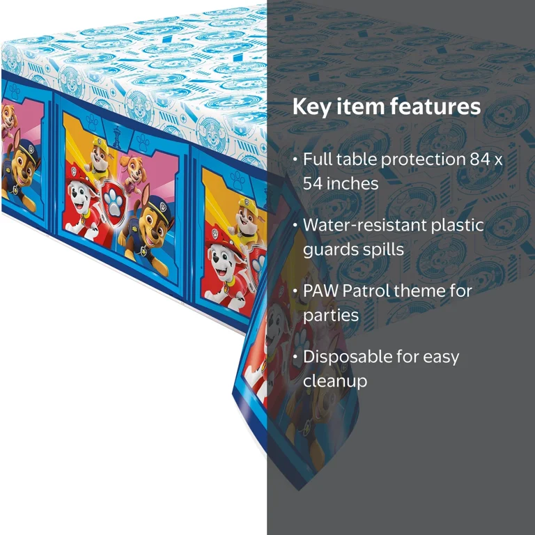 PAW Patrol Birthday Plastic Party Tablecloth, 84
