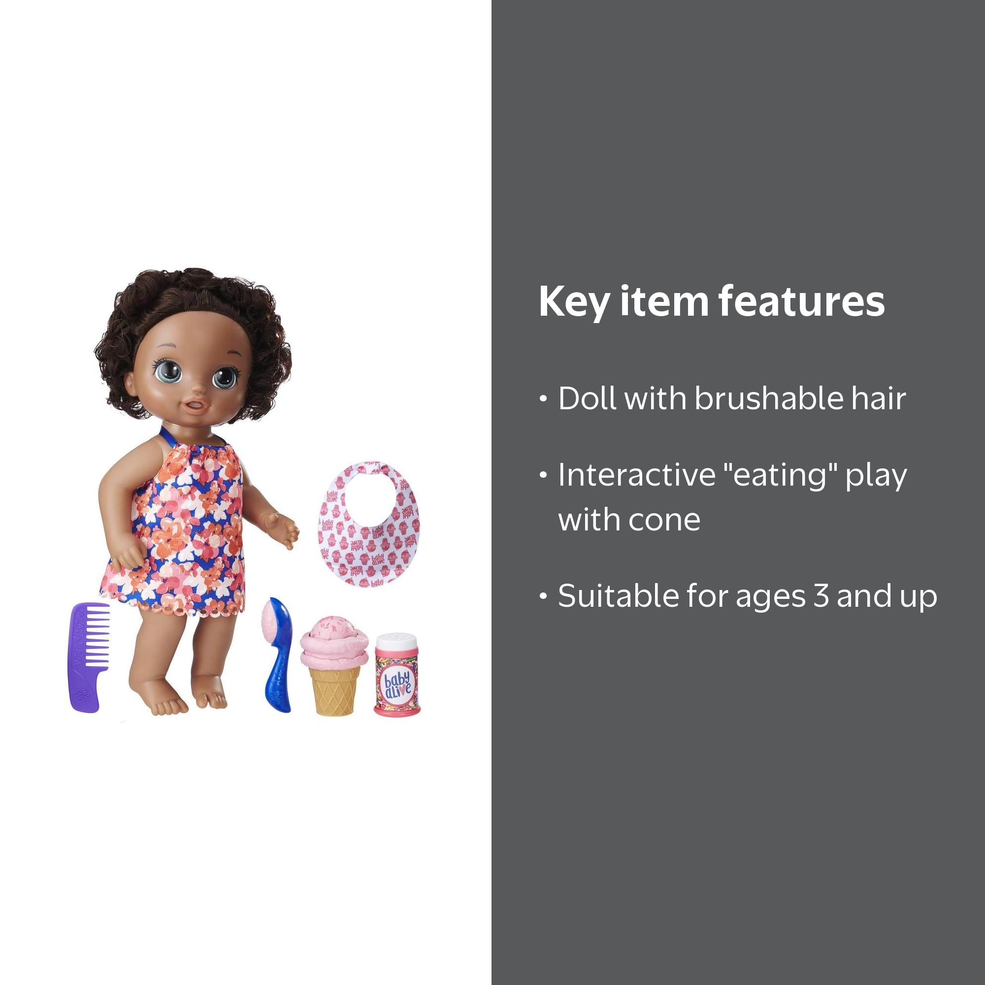 Free Shipping! Baby Alive Magical Scoops Baby Doll with Ice Cream