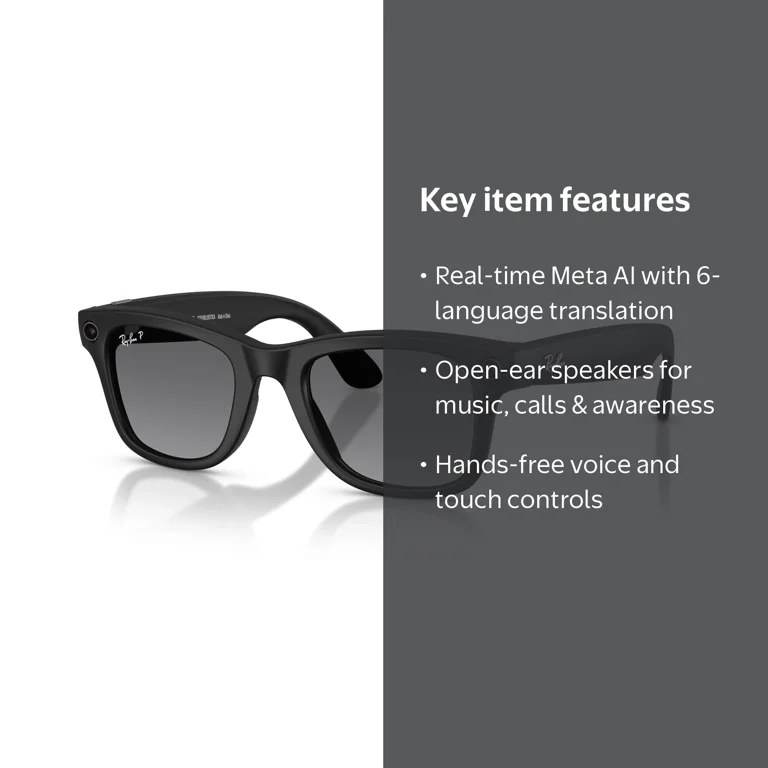 Ray-Ban Unisex Size 53 AI Smart Meta Wayfarer Gen 2 Glasses with