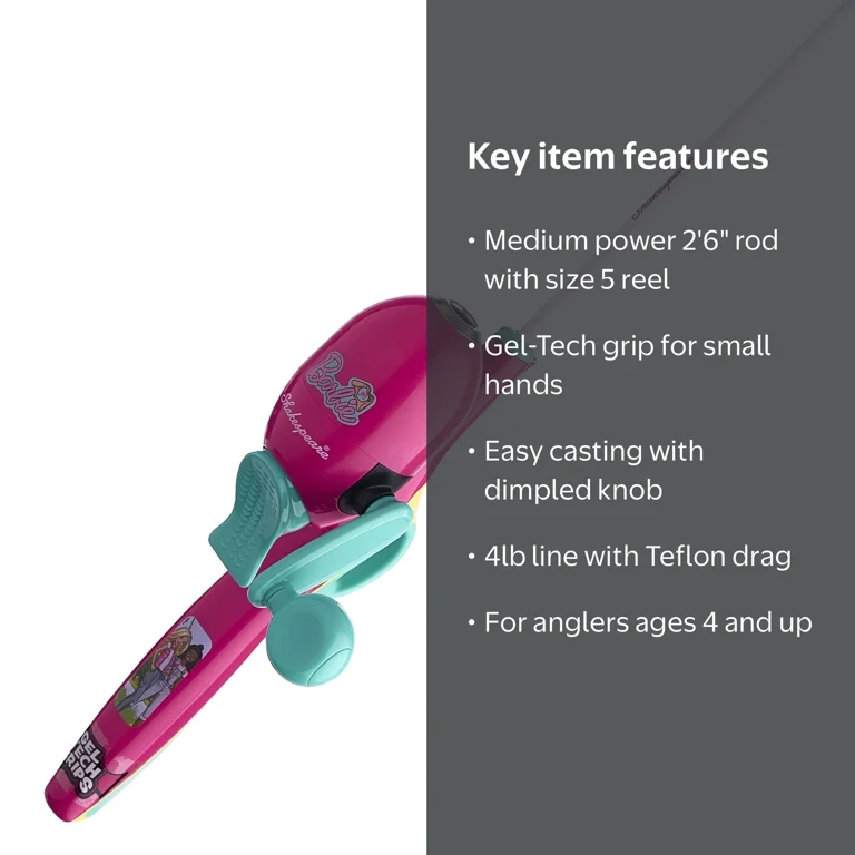 barbie fishing pole assembly Shakespeare, Kids Fishing Combo, 2'6