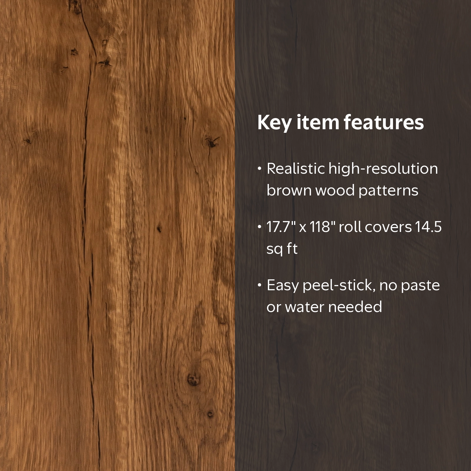 UMIGGEE, Wood Wallpaper, Brown, 17.7