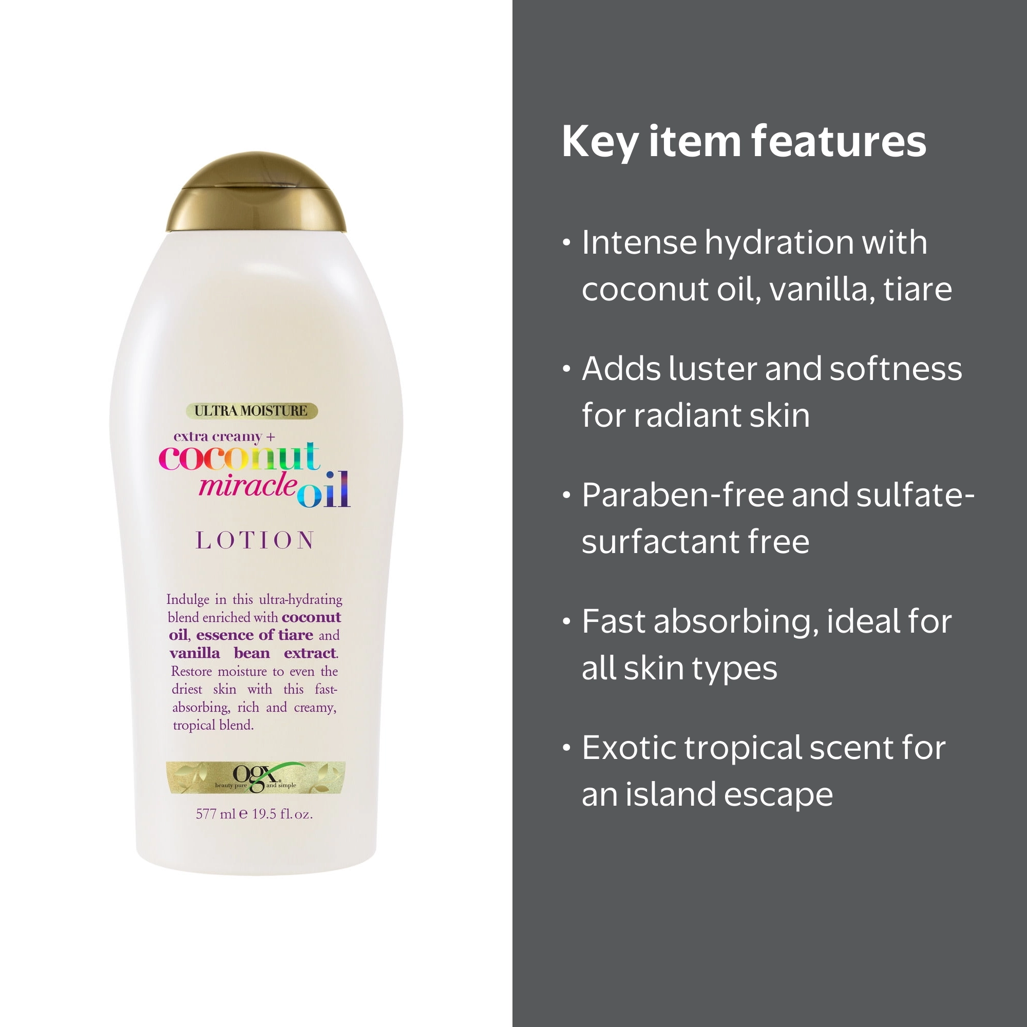 OGX Extra Creamy + Coconut Miracle Oil Daily Moisturizing Skin