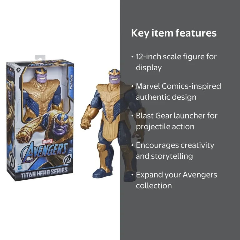 Marvel Avengers Titan Hero Series Deluxe Thanos Action Figure, 12