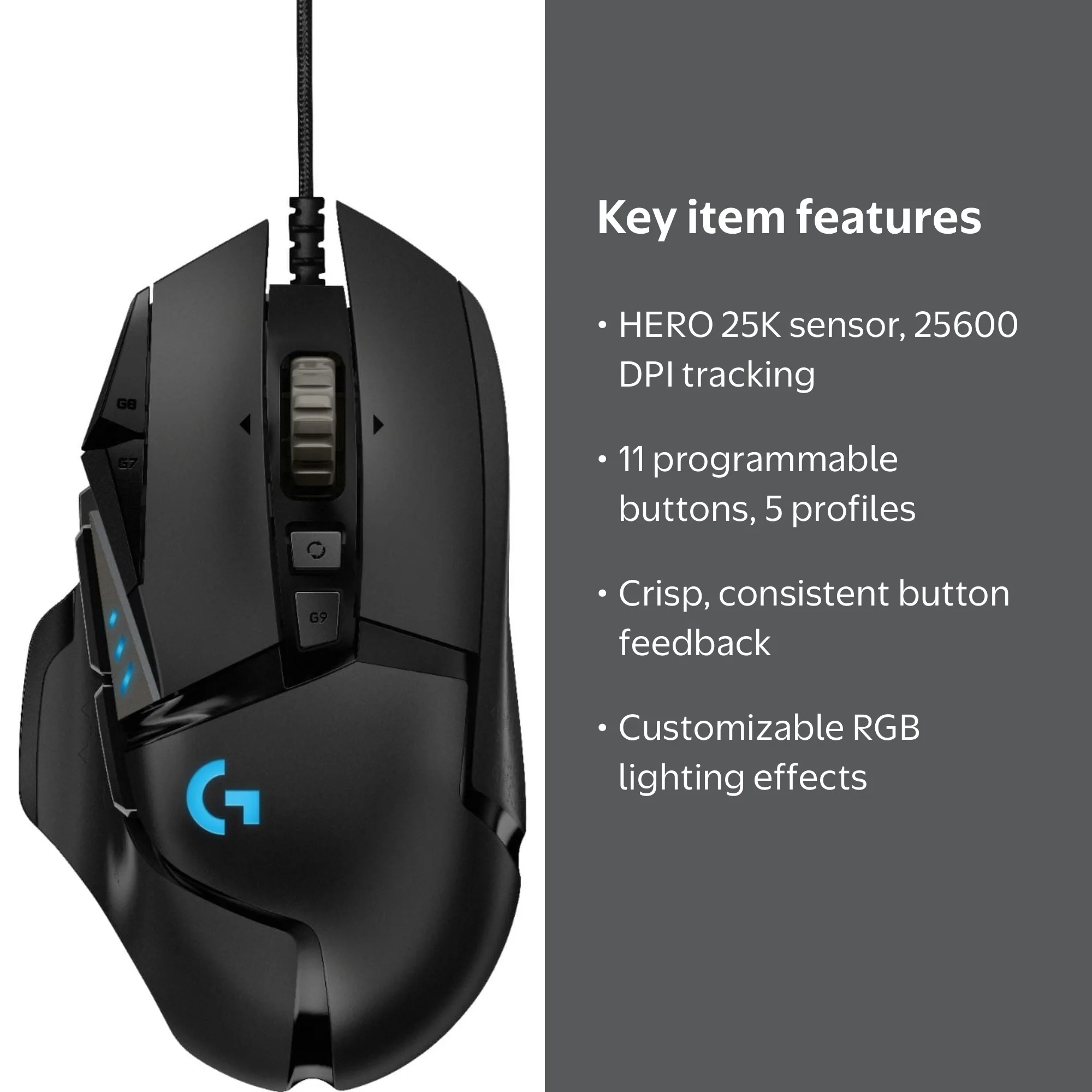 Logitech - G502 HERO Wired Optical Gaming Mouse with RGB Lighting