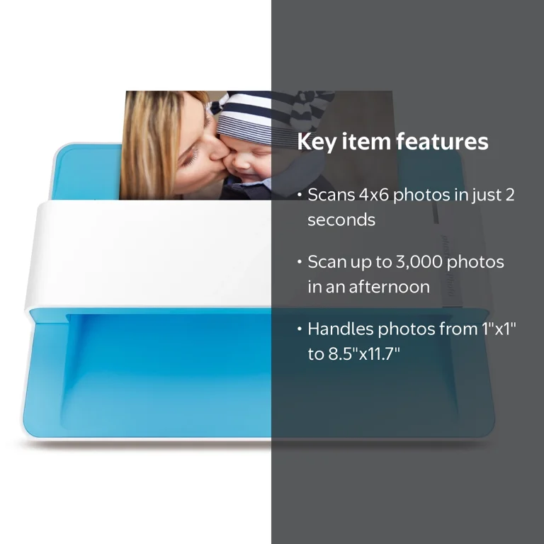 Plustek Photo Scanner ePhoto Z300, Scans 4x6 inch Photos in 2