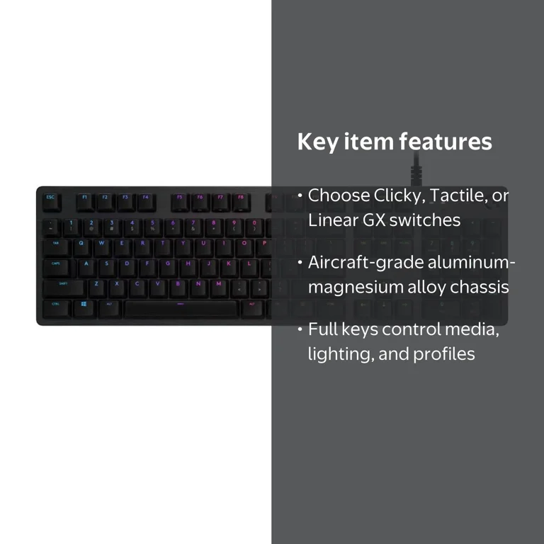 Logitech G512 CARBON RGB Mechanical Gaming Keyboard with GX Brown