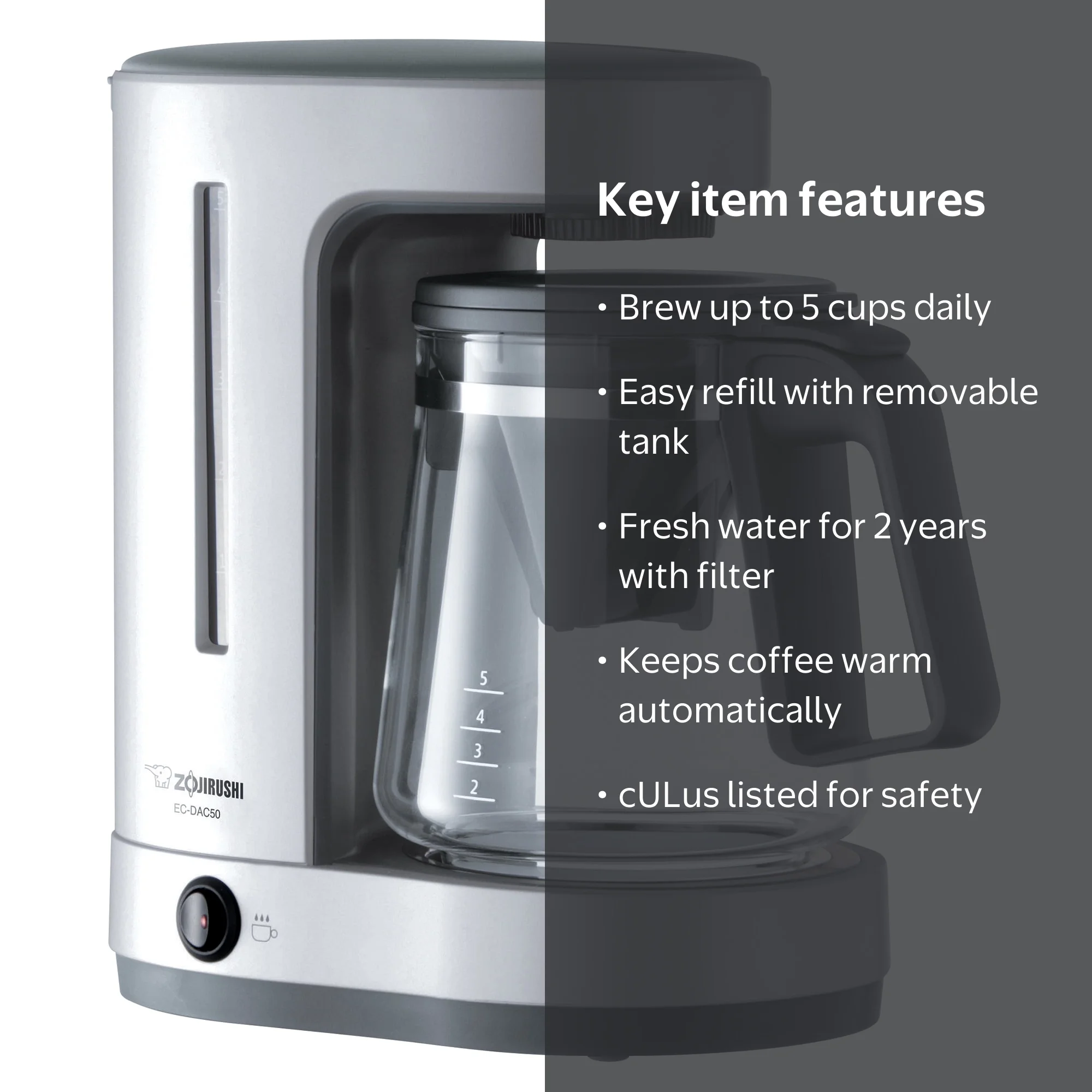Zojirushi, Coffee Maker, EC-DAC50SA, 5 Cup Capacity - Walmart.com