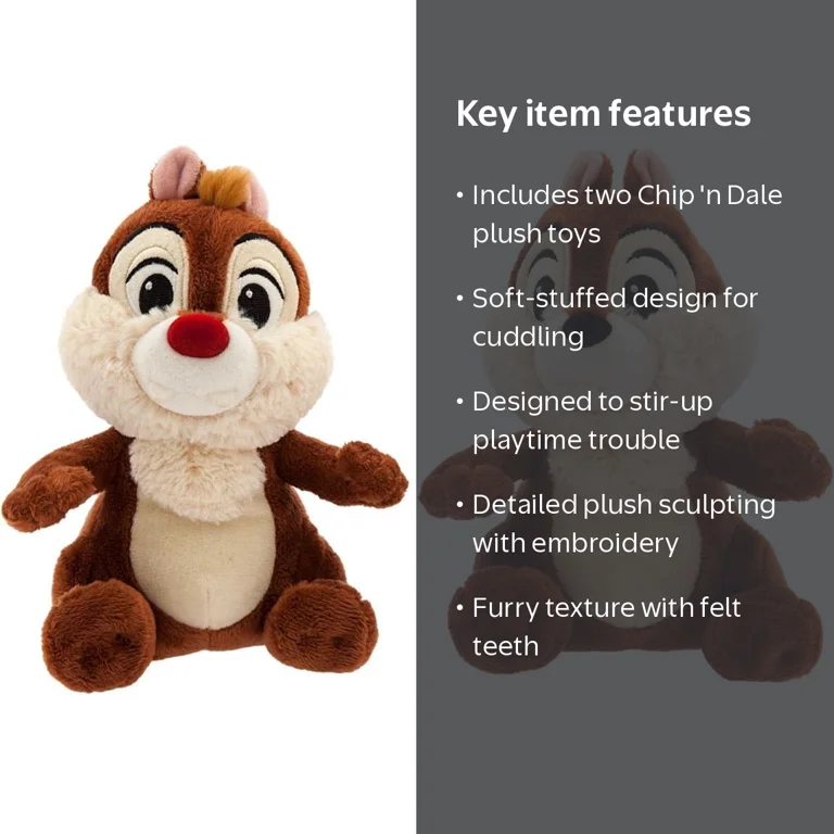 Disney Chip & Dale Set of 2 Mini Bean Plush - Walmart.com