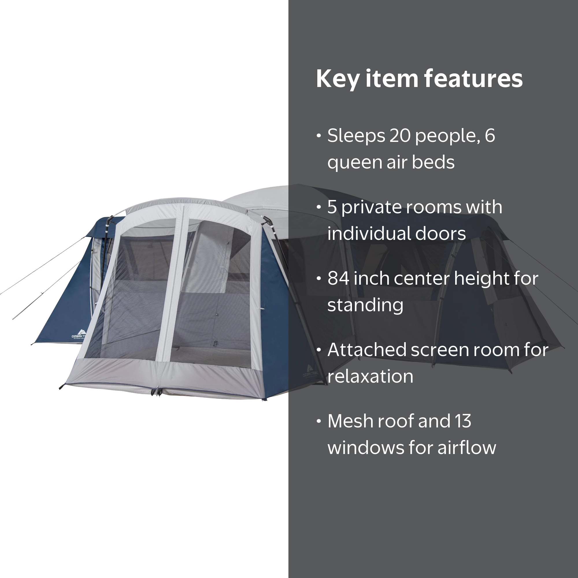 20-Person Star Tent with Screen Room for Camping - Walmart.com