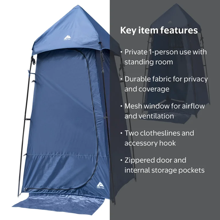 Ozark Trail 1-Person Privacy Shelter Tent, Blue - Walmart.com