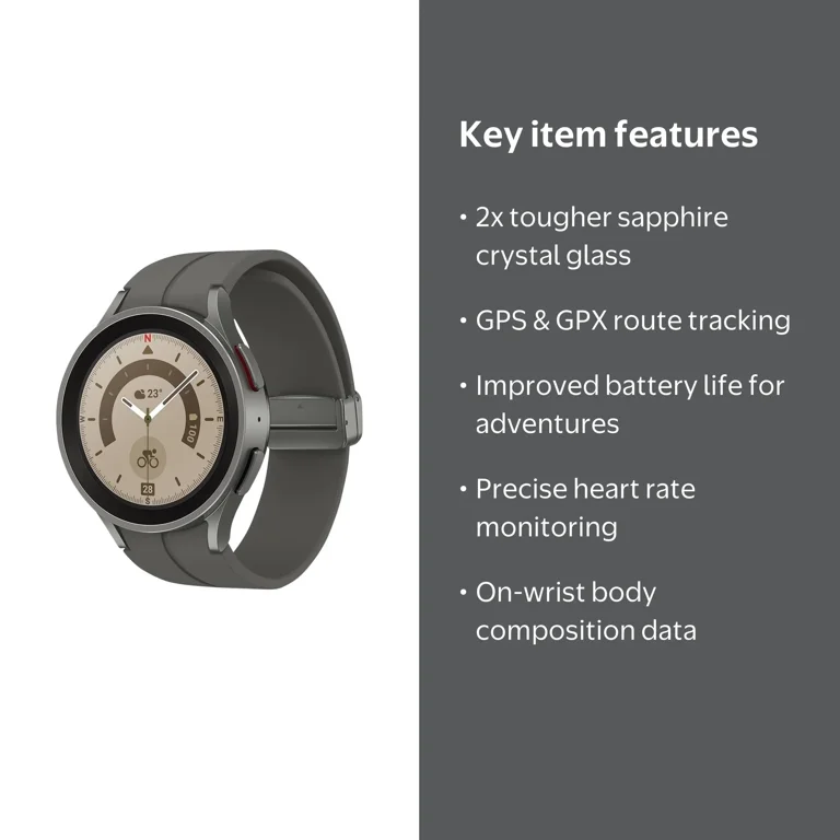 Samsung Galaxy Watch5 Pro Active - Titanium Gray with Sport Band