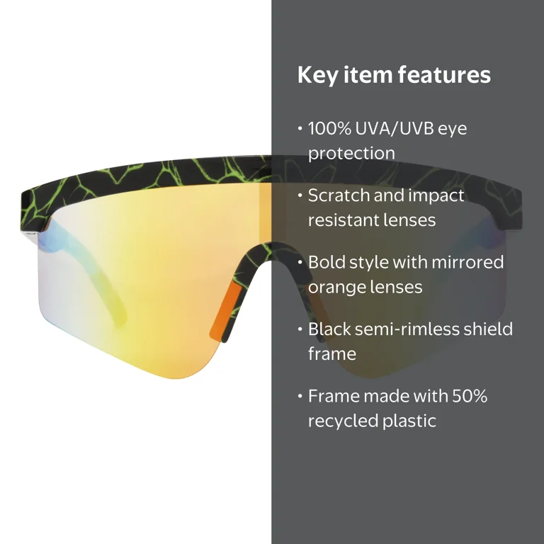 Panama Jack Men's Shield Fashion Sunglasses Black - Walmart.com