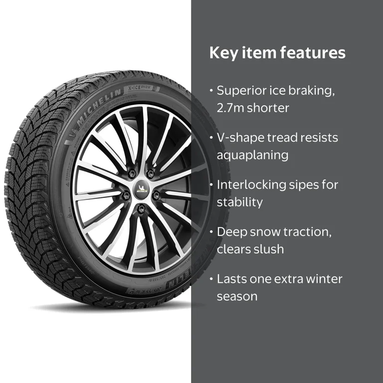 Michelin X-Ice Snow Winter Tire, Studless, 225/45R17XL 94H with V
