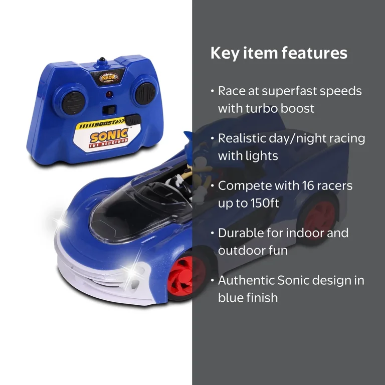 Sonic Racing CrossWorlds Sonic R/C 2.4GHz with Turbo Boost and