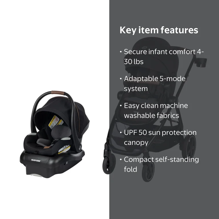 Maxi-Cosi Zelia² Luxe 5-in-1 Modular Travel System, New Hope Black