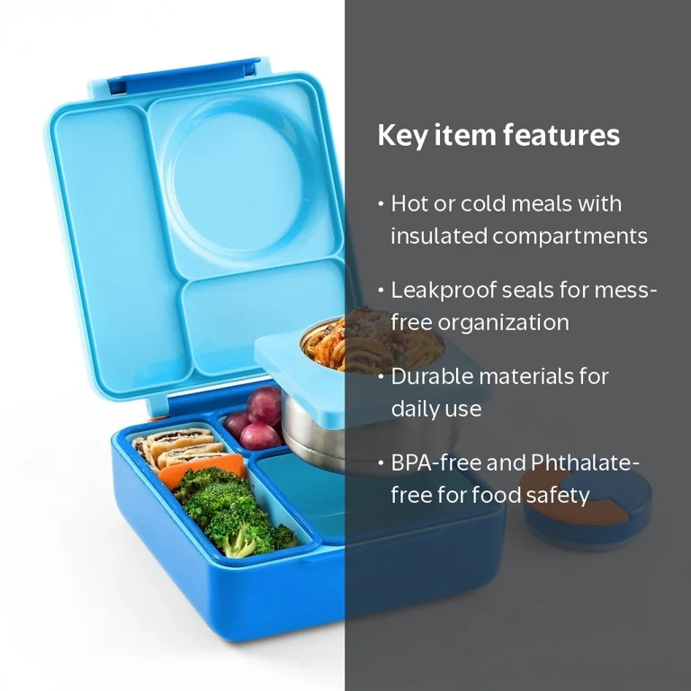Omie, Bento Box, Insulated, Thermos Food Jar, Blue