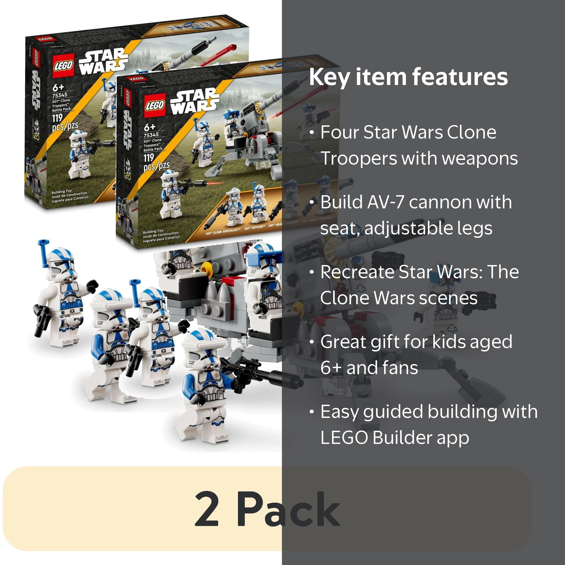 LEGO Star Wars 501st Clone Troopers Battle Pack 75345 Toy Set with