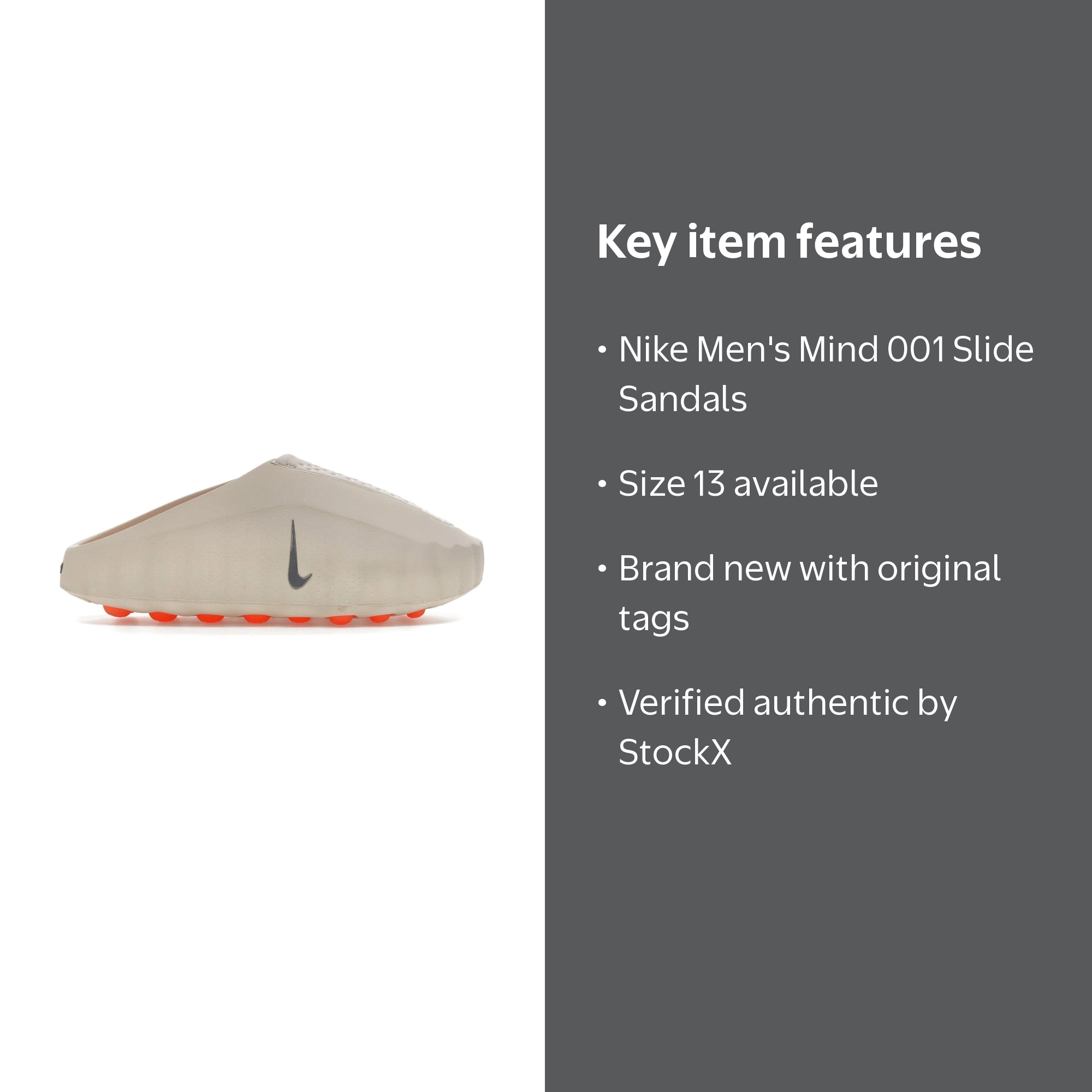 Nike Men's Mind 001 Slide Light Bone Sandals, from StockX