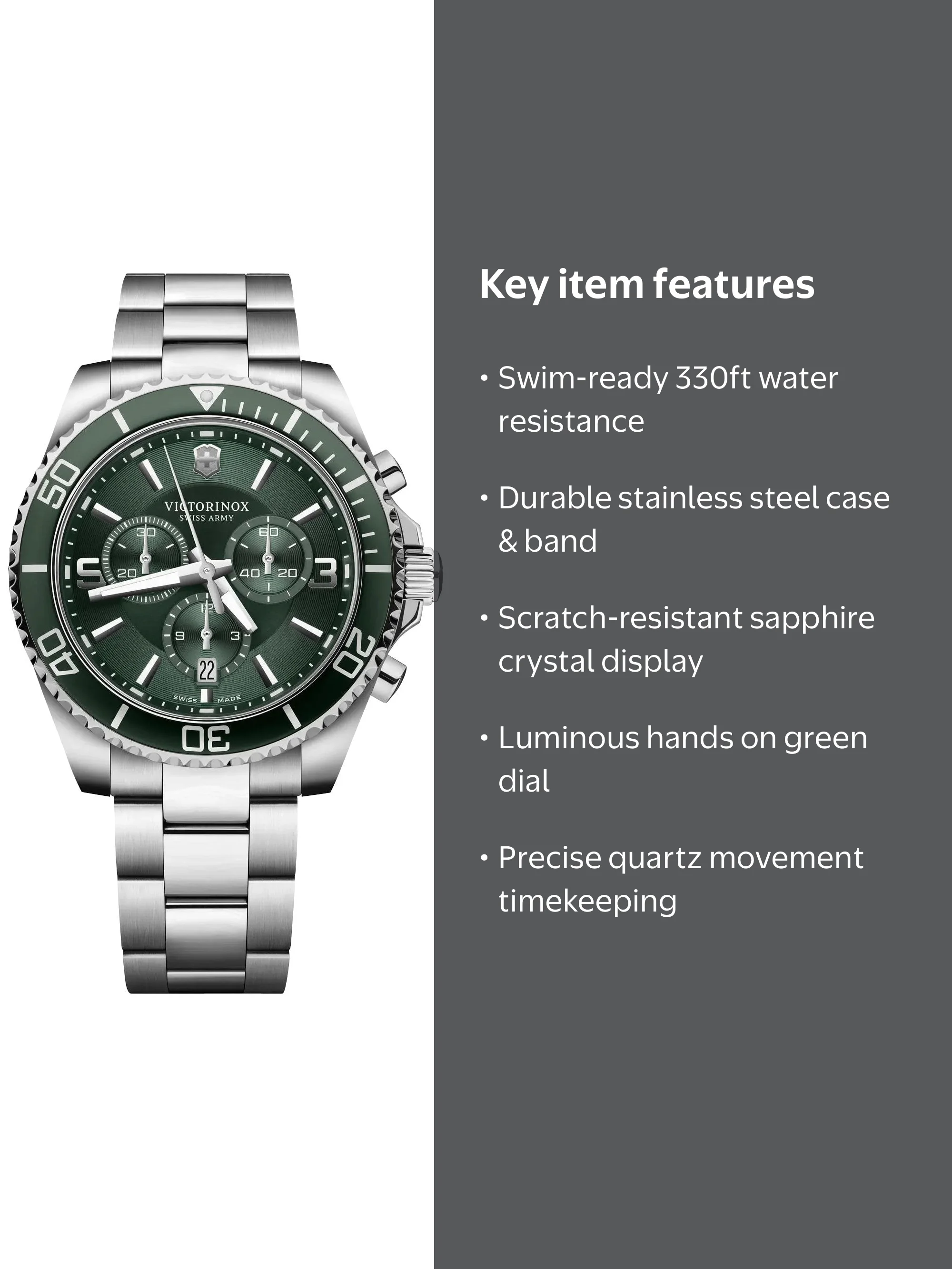 Victorinox Swiss Army Maverick Chronograph Stainless Steel Green