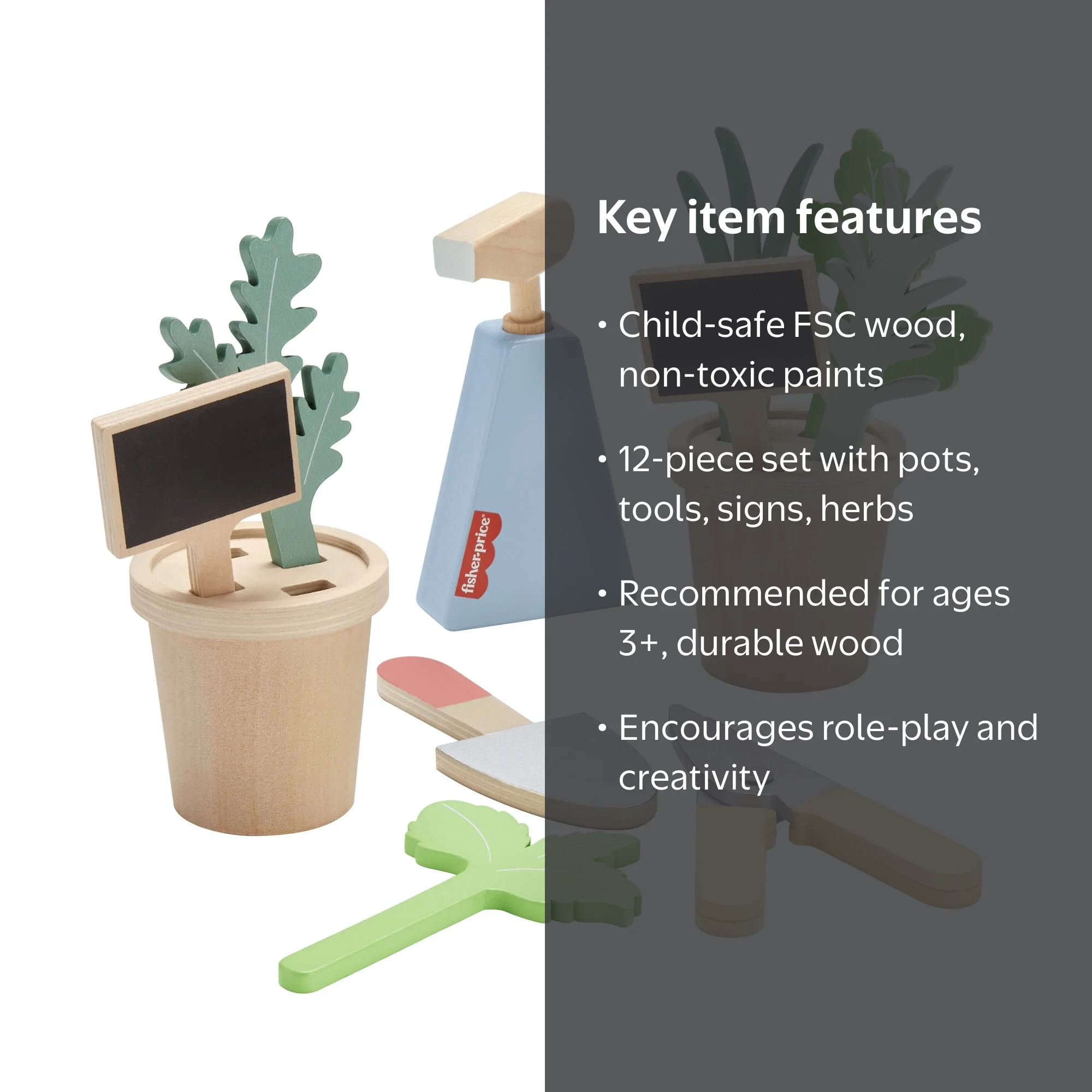 Fisher-Price Wooden Herb Garden & Tools Playset, 12 Pc - Walmart.com