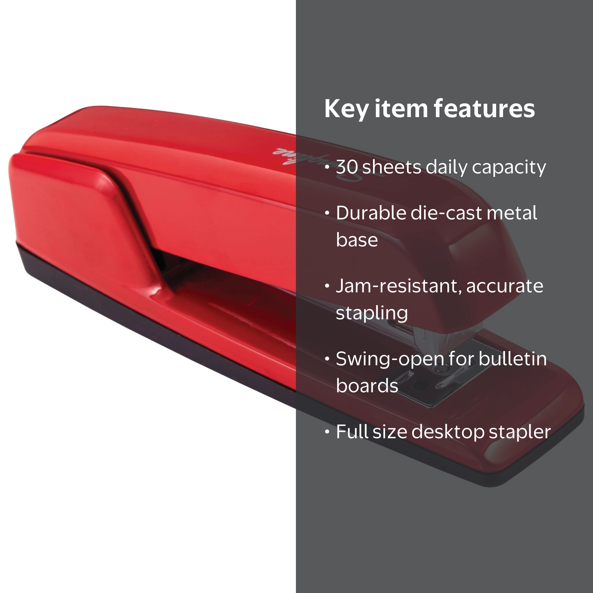 Swingline, Business Desktop Stapler, 747, Rio Red, Full Size
