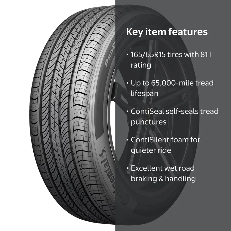 Continental, Passenger Tire, 165/65R15, All Season, Black Sidewall