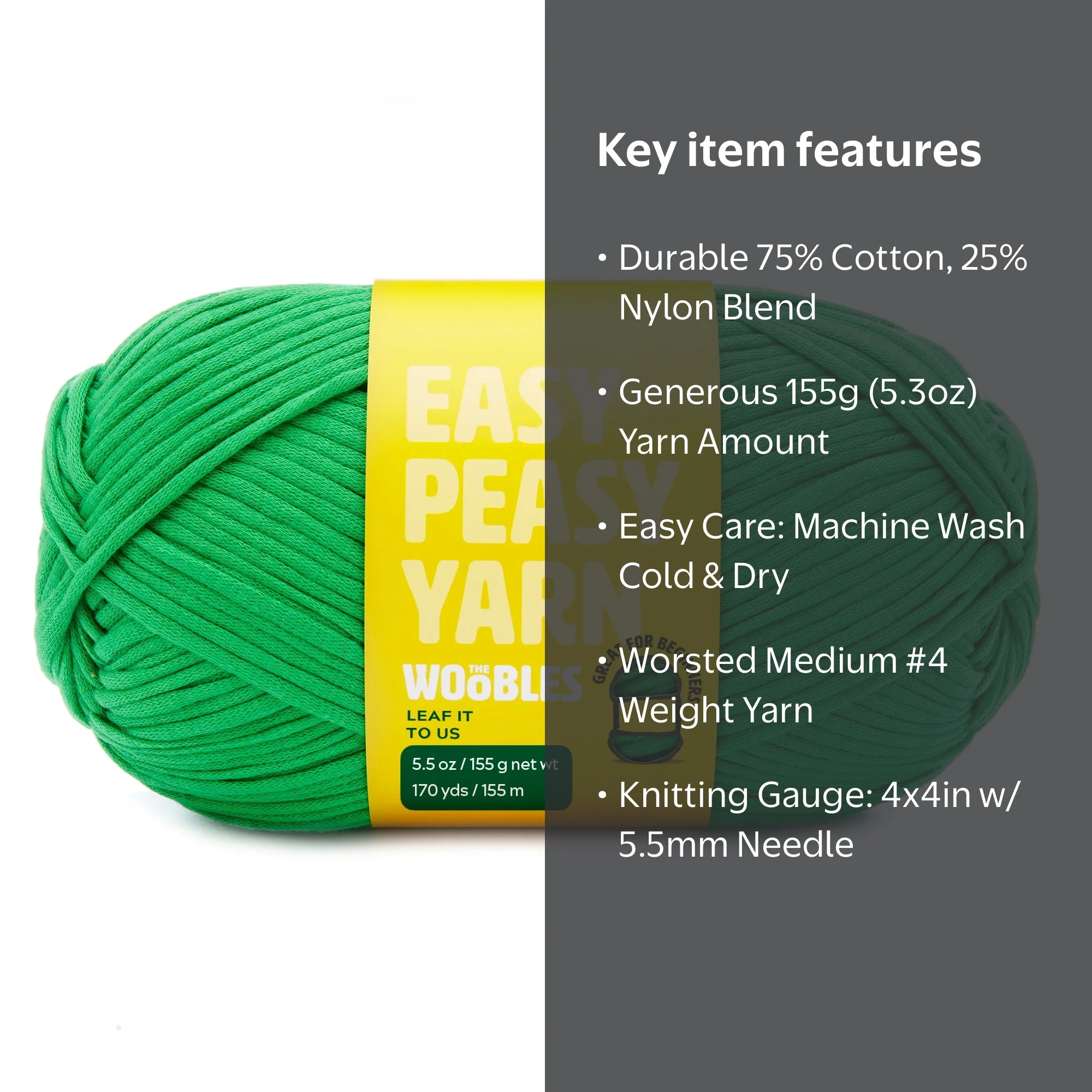 The Woobles Easy Peasy Yarn™ Leaf It to Us (Green) - Walmart